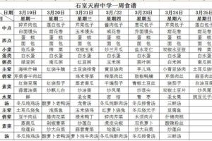 第【七】周食堂食谱