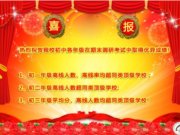 热烈祝贺我校初中在期末调研考试中取得优异成绩!